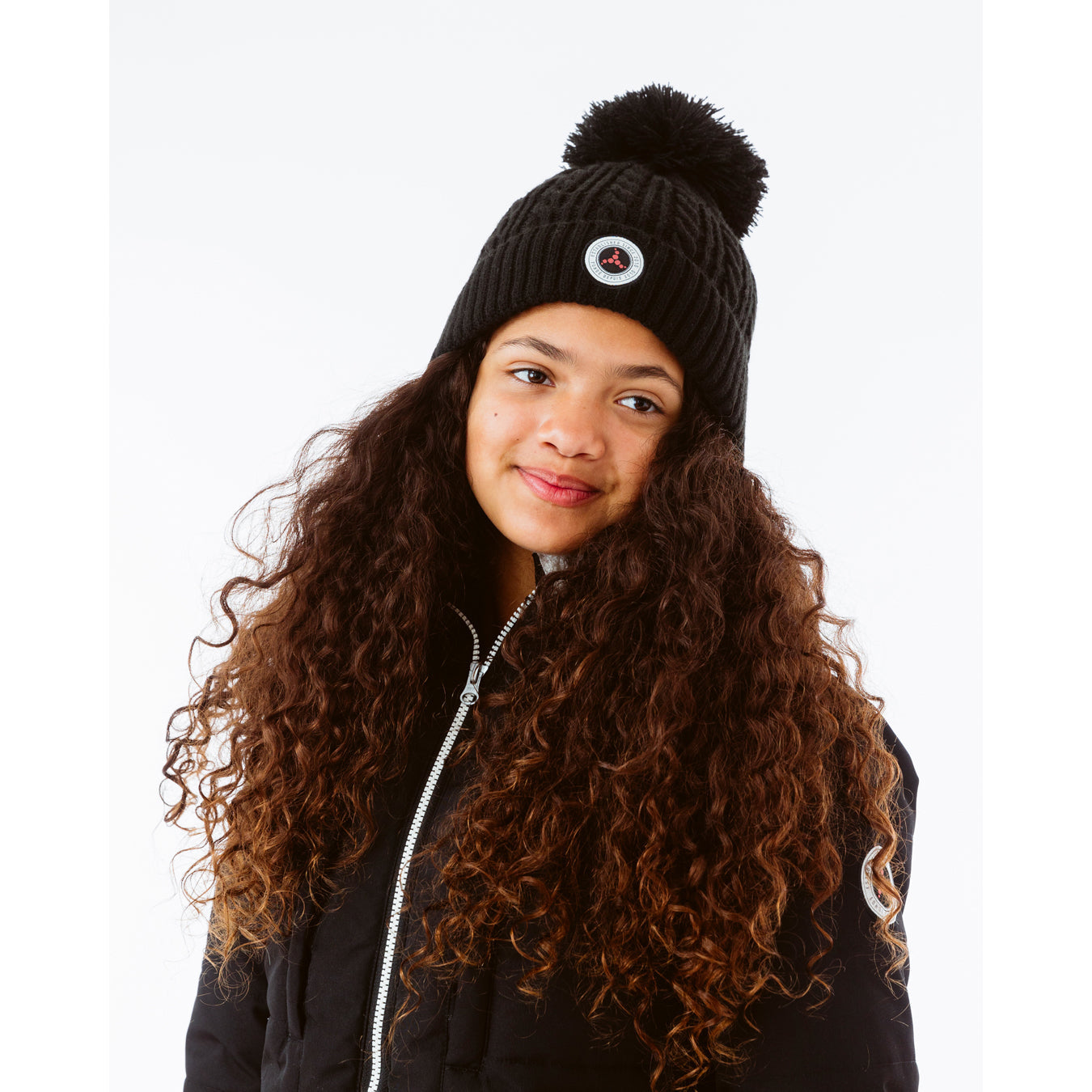 Tuque d'hiver pour enfant fille par Snö | F21TU344 black | Boutique Flos, vêtements mode pour bébés et enfants