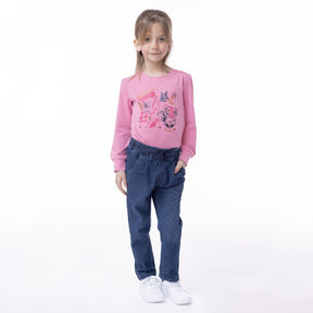 Pantalon pour enfant fille par Nanö | F2302-09 Denim Medium | Boutique Flos, vêtements mode pour bébés et enfants