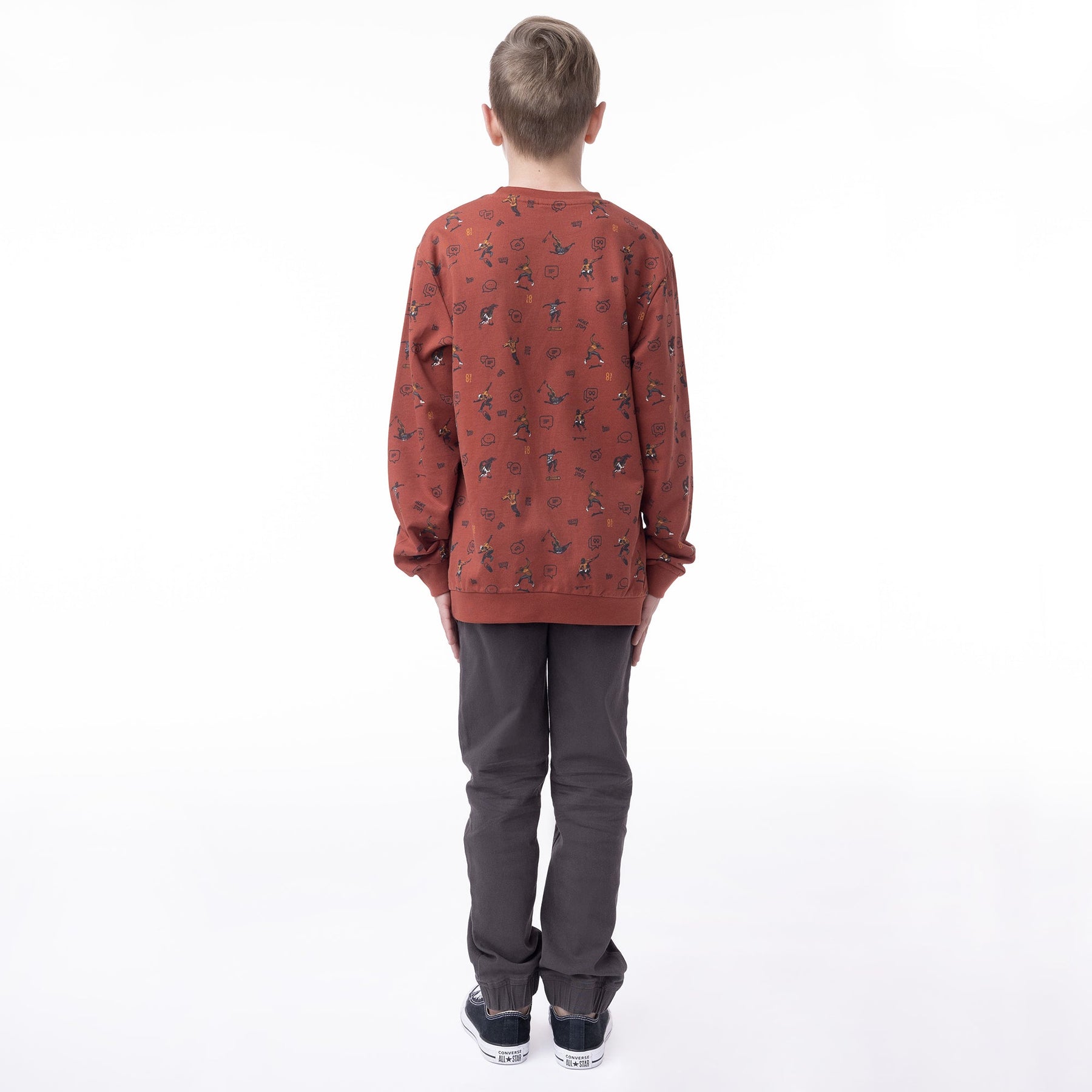 Chandail manches longues pour enfant garçon par Nanö | F2303-08 Rouge | Boutique Flos, vêtements mode pour bébés et enfants