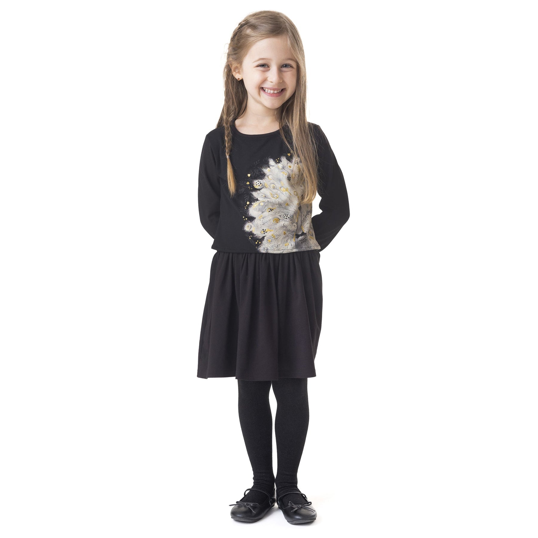 Collants pour enfant fille par Nano | F2330-21 Noir | Boutique Flos, vêtements mode pour bébés et enfants