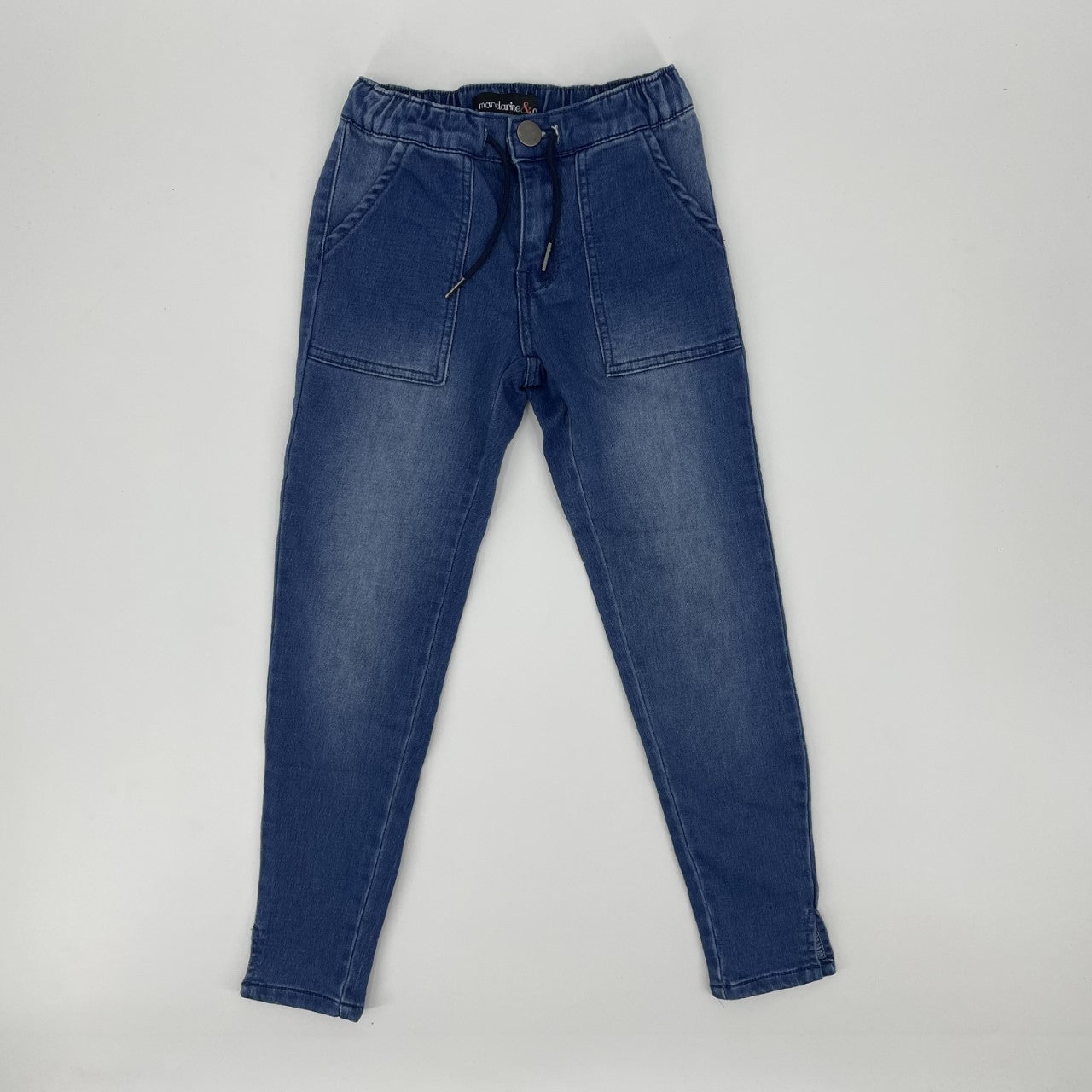 Pantalon pour enfant fille par Nasri | MCSPYG00669 MED BLUE DENIM | Boutique Flos, vêtements mode pour bébés et enfants