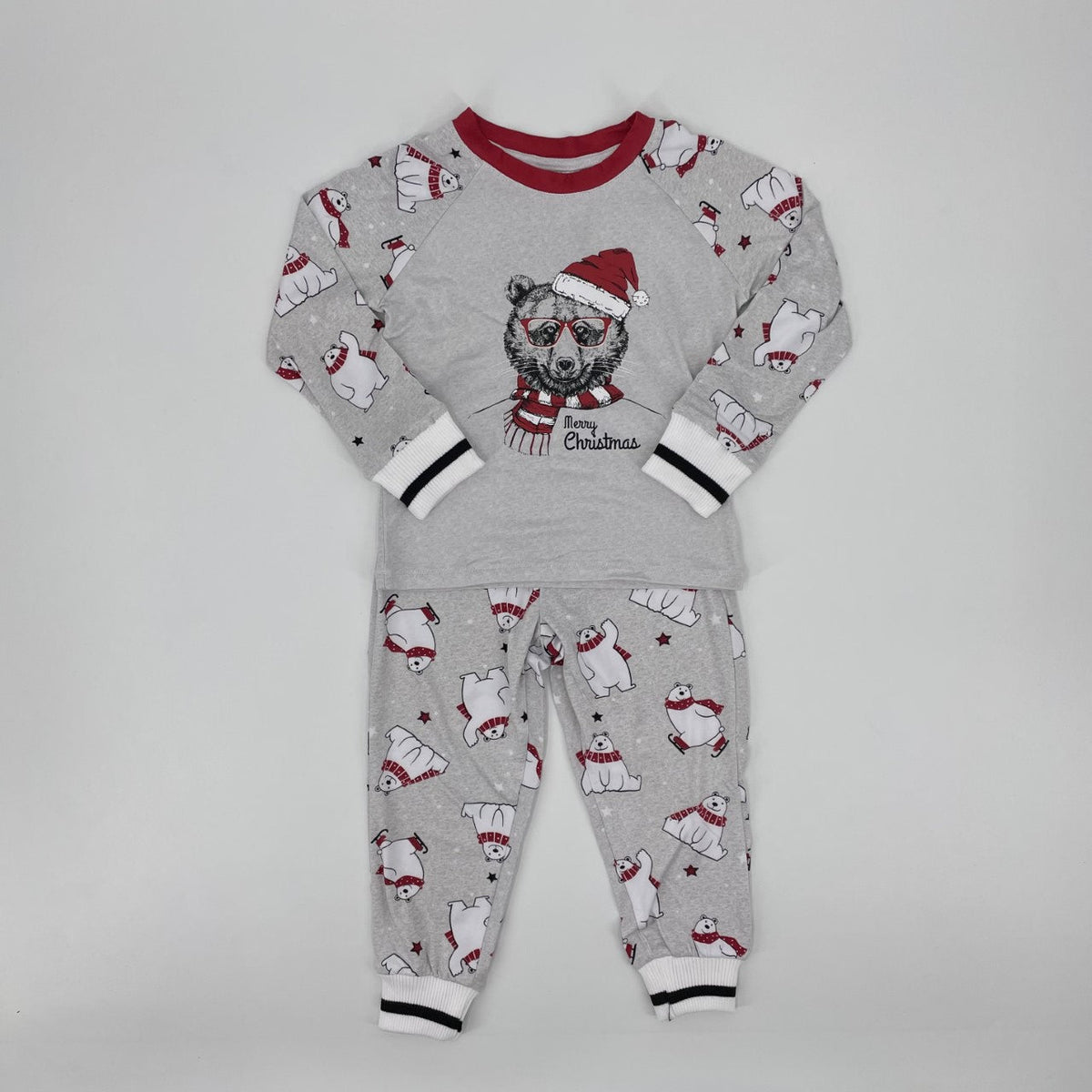 Pyjama pour enfant garçon par Nasri | NCSLKB00766 C.HTR GREY BEAR | Boutique Flos, vêtements mode pour bébés et enfants