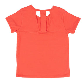 Chandail manches courtes pour enfant fille par Nanö | S2206-01 Corail | Boutique Flos, vêtements pour bébés et enfants