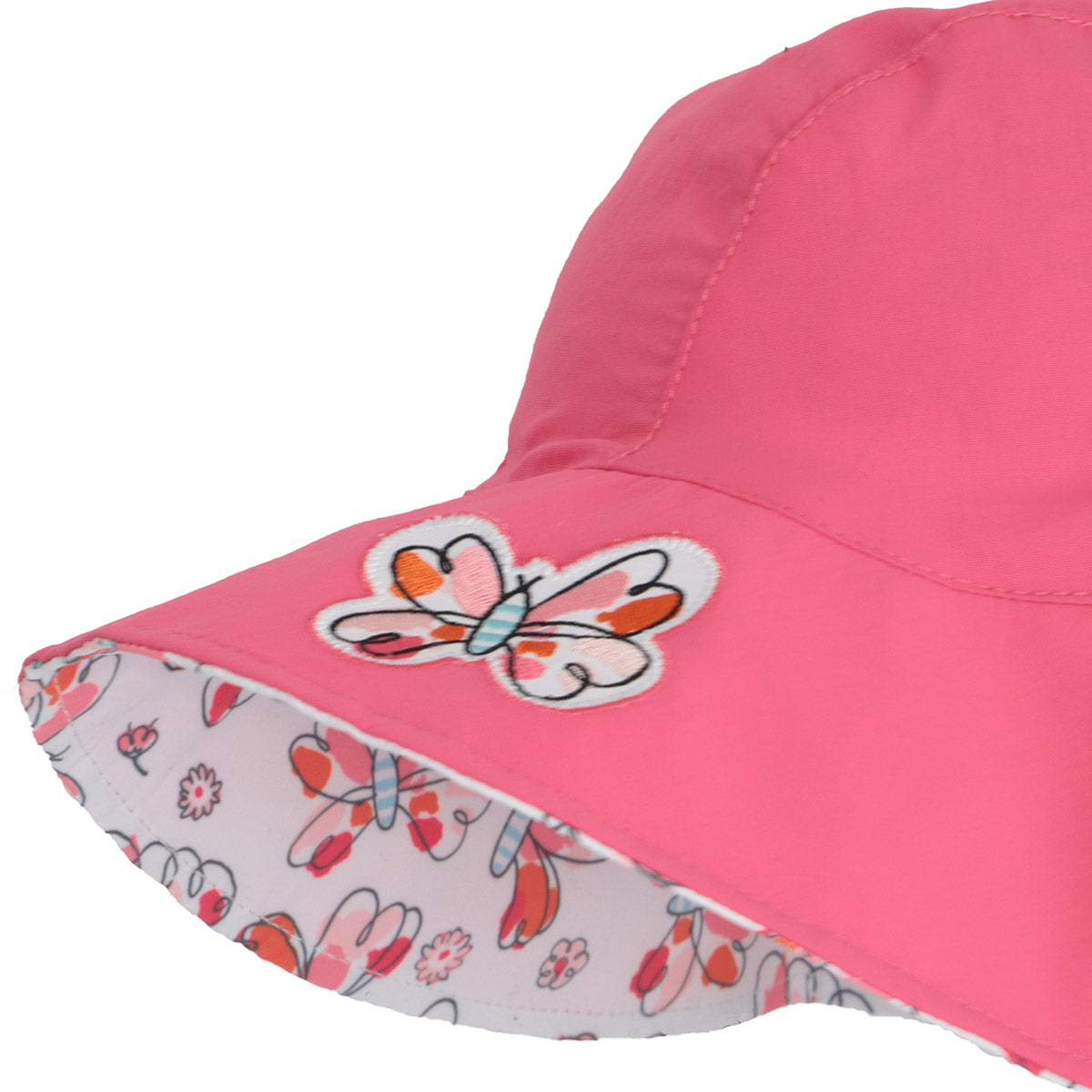 Chapeau réversible pour enfant fille par Calikids | S1715 Rose Éclatant/Hot Pink | Boutique Flos, vêtements pour bébés et enfants