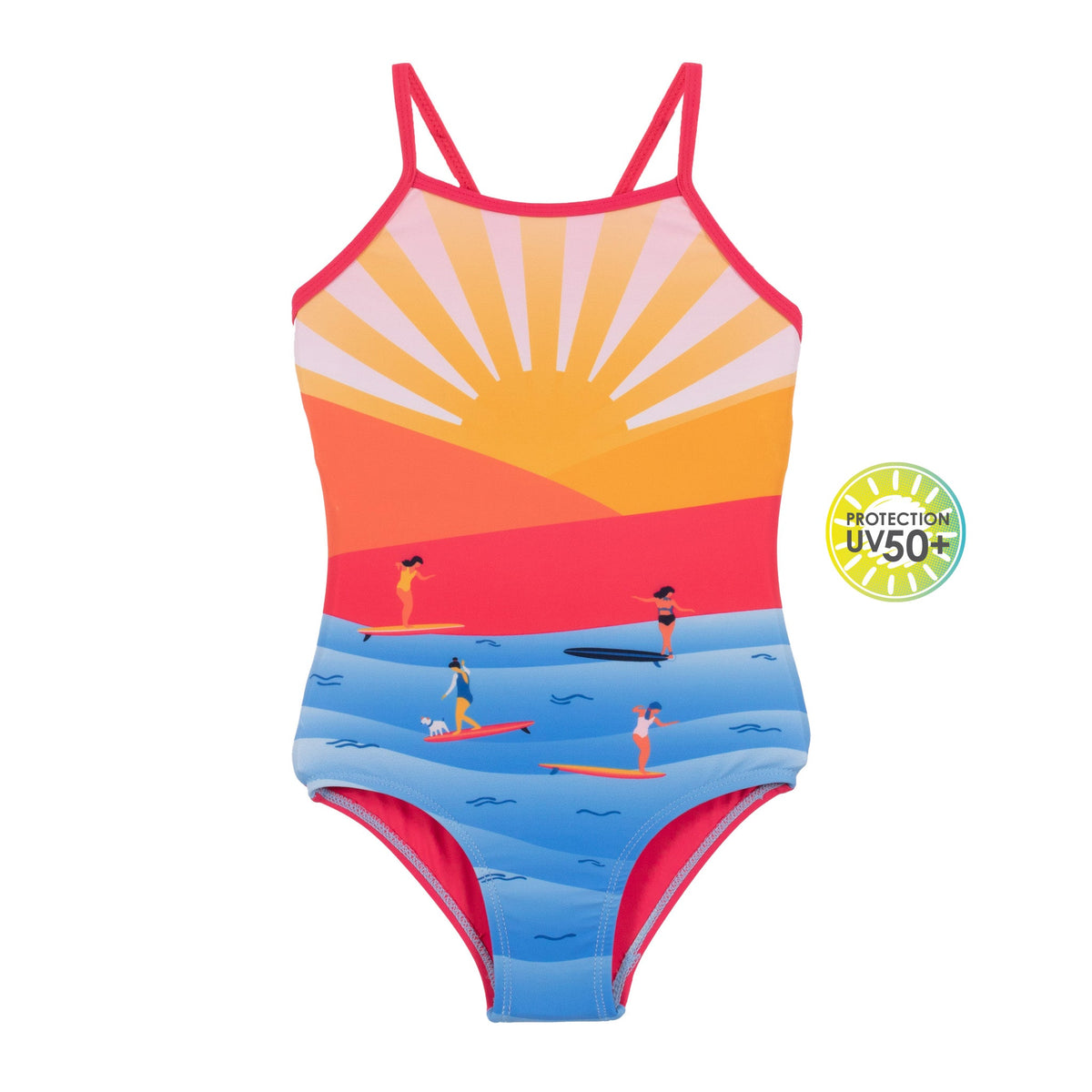 Maillot de bain une-pièce pour enfant fille par Nanö | S22S04-01 Corail | Boutique Flos, vêtements pour bébés et enfants