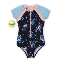 Maillot dermoprotecteur une-pièces pour enfant fille par Nano | S23S04-01 Marine | Boutique Flos, vêtements mode pour bébés et enfants