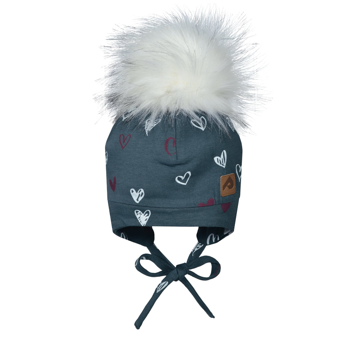 Tuque pour bébé fille par Perlimpinpin - TU01CC Coeurs - Boutique Flos, vêtements pour bébés et enfants