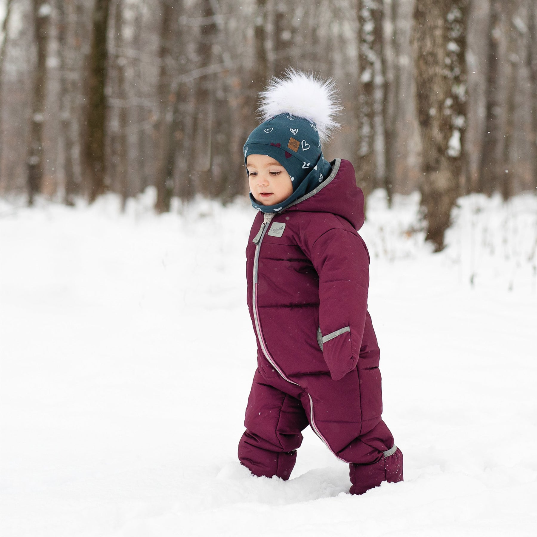 Tuque pour bébé fille par Perlimpinpin - TU01CC Coeurs - Boutique Flos, vêtements pour bébés et enfants